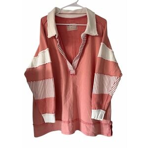 Free People We The Free Clean Prep Polo Pink/Rose Women's Size Medium